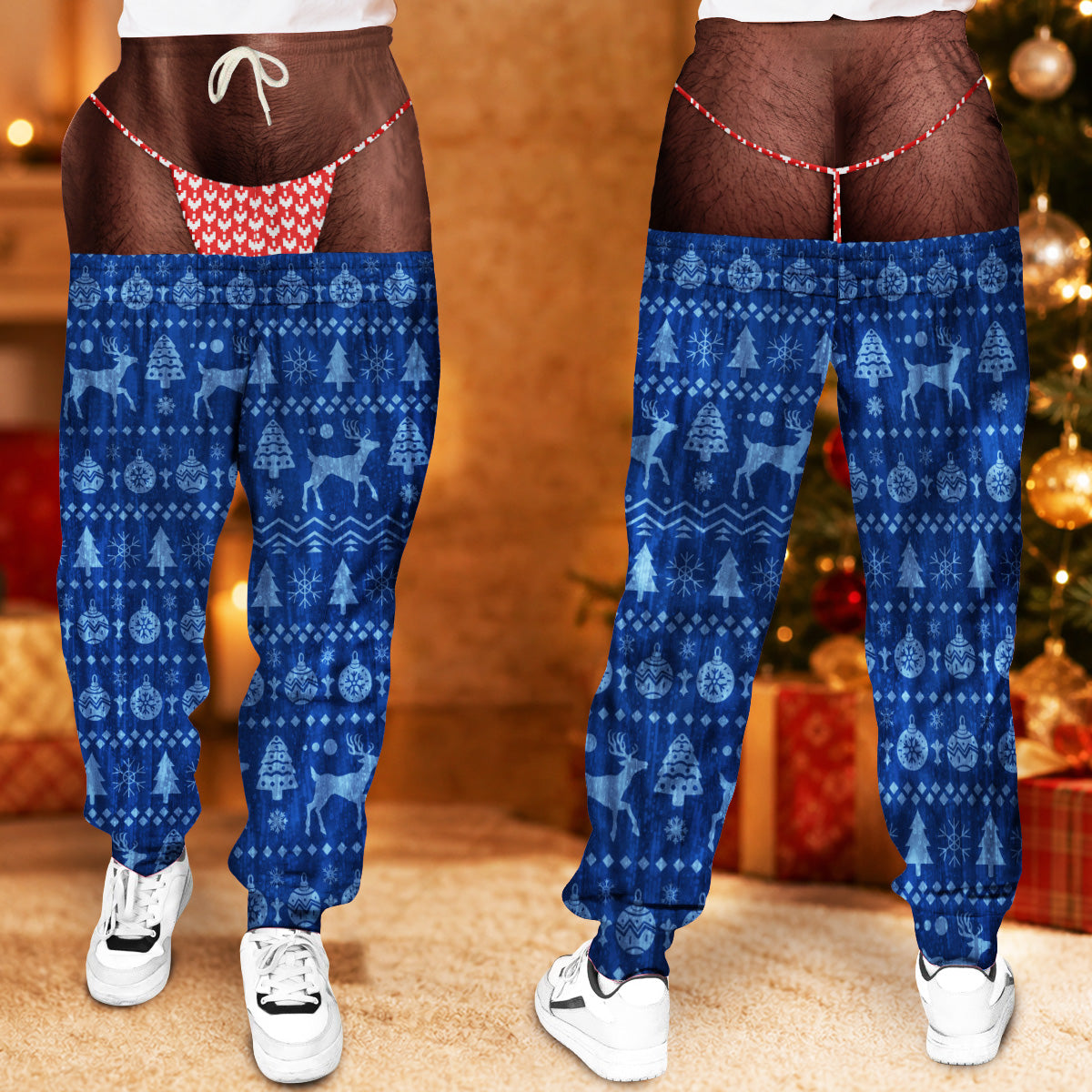 Custom Funny Ugly Christmas Sweatpants, Couple Christmas Gift • Funny Christmas Warm - Personalized Sweatpants