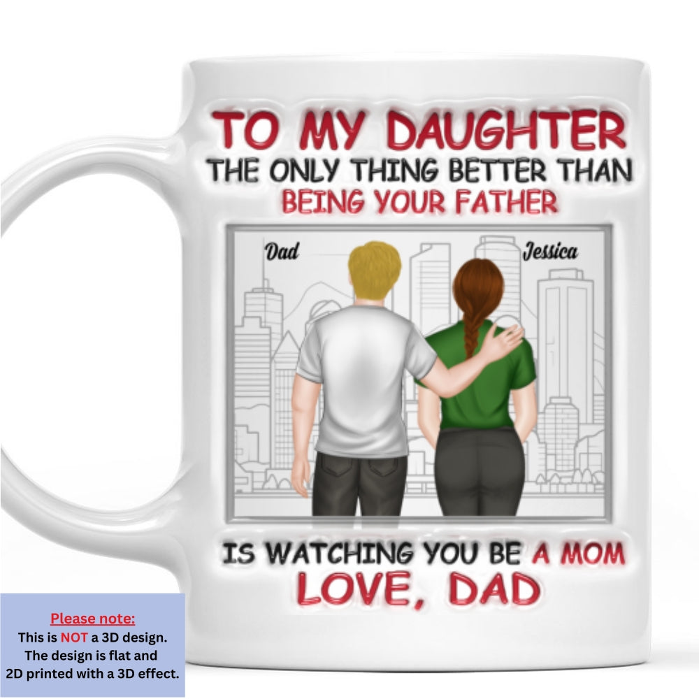 Custom Christmas & Birthday Gift for Daughter • My Daughter Now A Mom - Personalized 3D Inflated Effect Mug