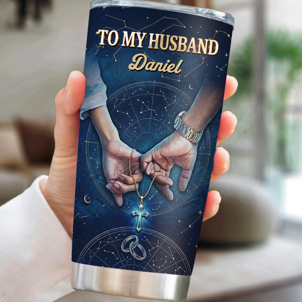 Custom Christmas Anniversary Gifts For Husband • I Choose You My Husband - Personalized 3D Effect Tumbler