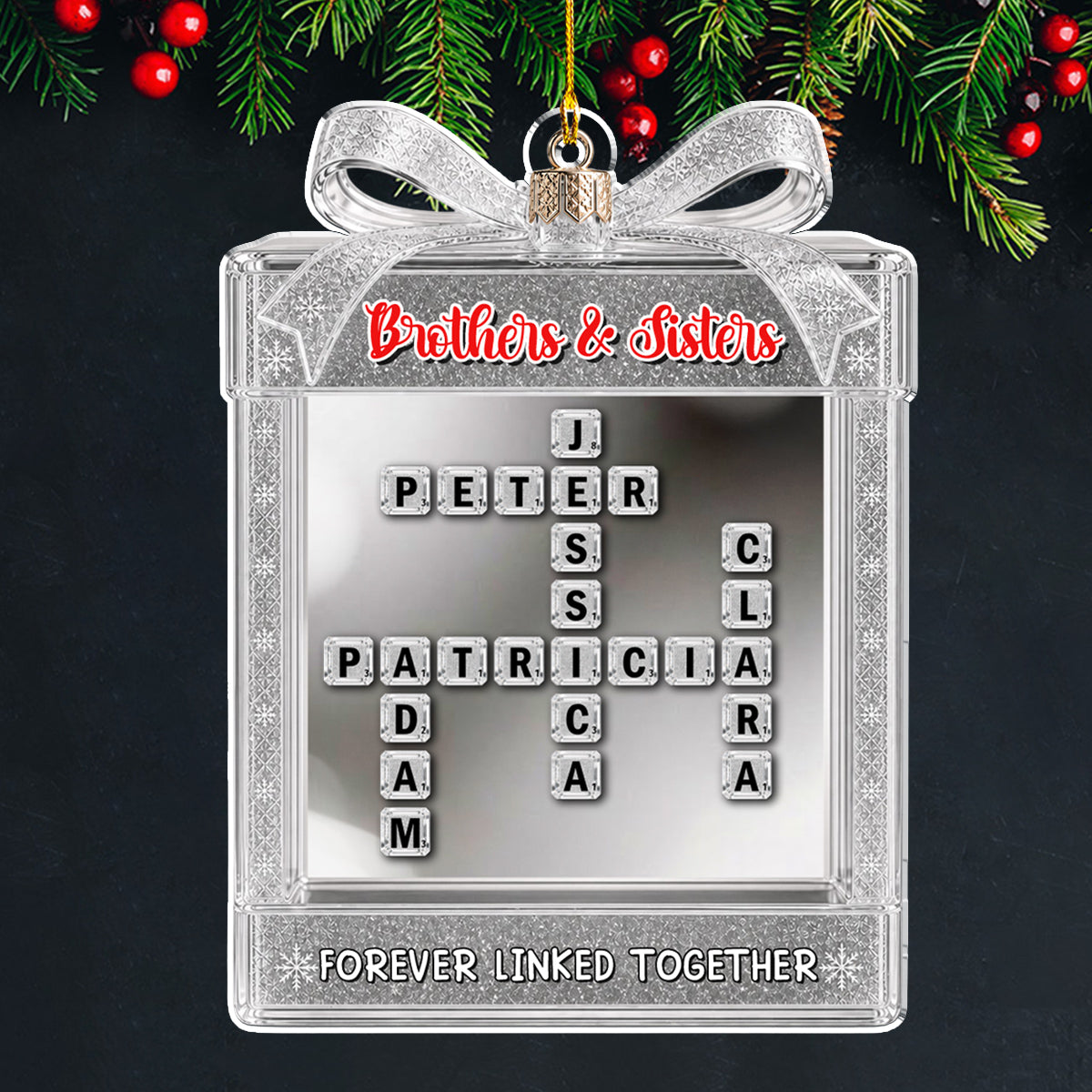 Custom Keepsake Christmas Ornament •  Connected For Life - Personalized Acrylic Ornament