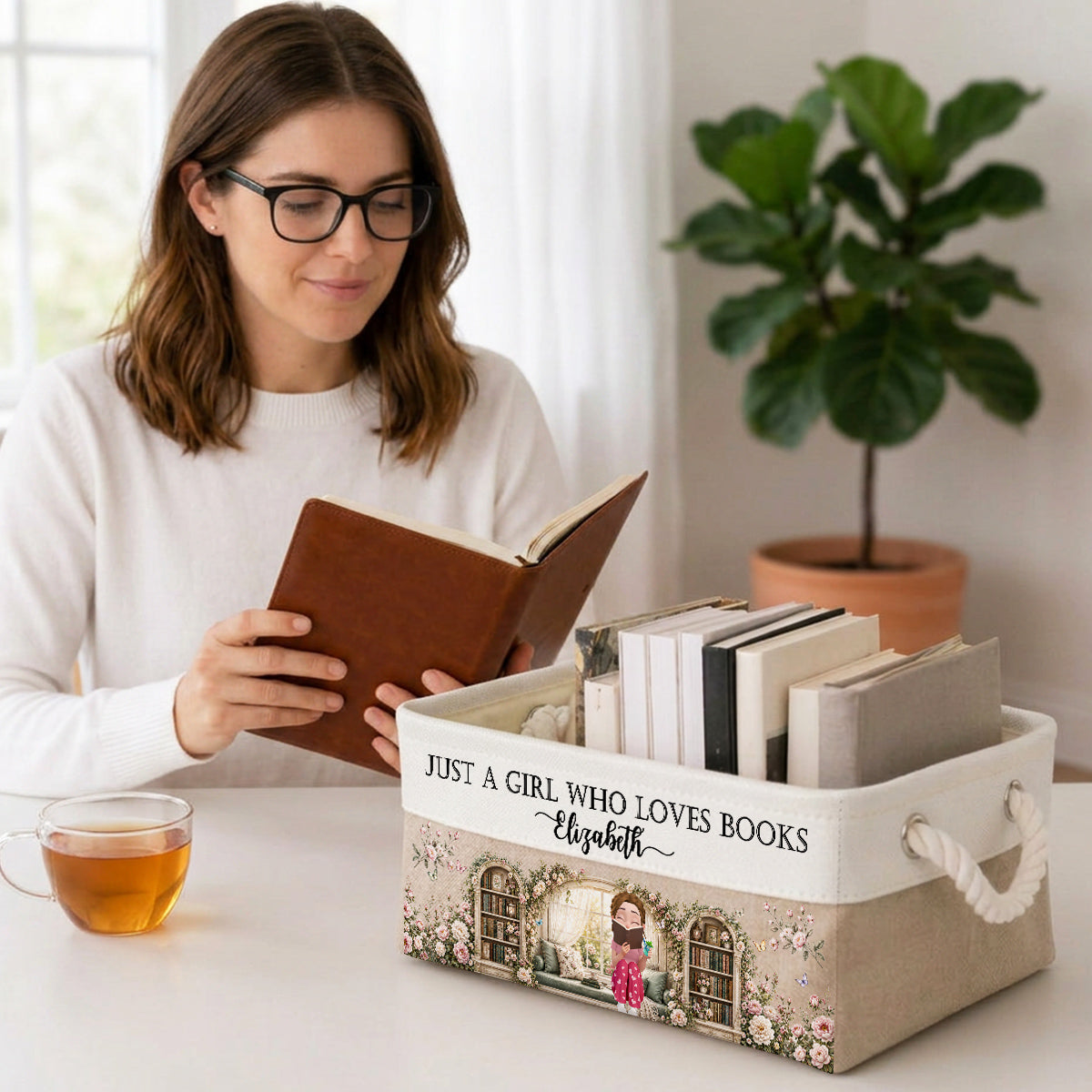 Books Are My Happy Place - Personalized Storage Basket