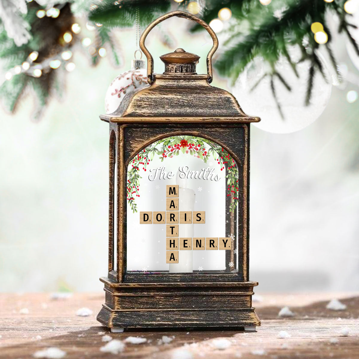 Family Crossword - Personalized Christmas Wind Lamp
