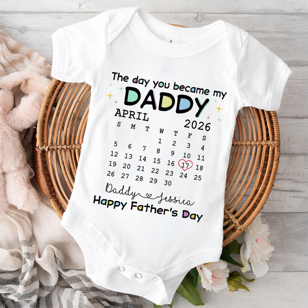 The Day You Become My Daddy - Personalized Baby Onesie