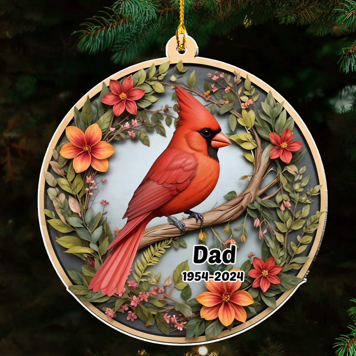 Custom Memorial Christmas Ornament, Sympathy Keepsake •  Cardinals Appear When Angels Are Near - Personalized Acrylic Ornament