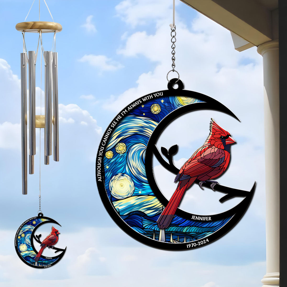 Although You Cannot See Me - Personalized Suncatcher Wind Chime