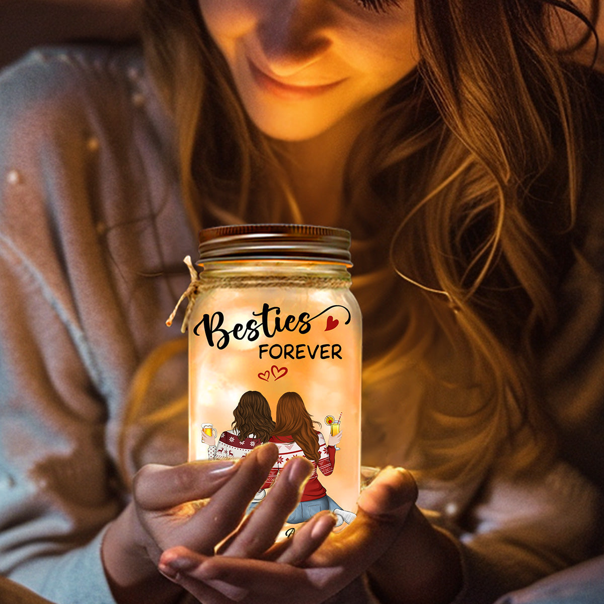 Besties Forever - Personalized Mason Jar Light
