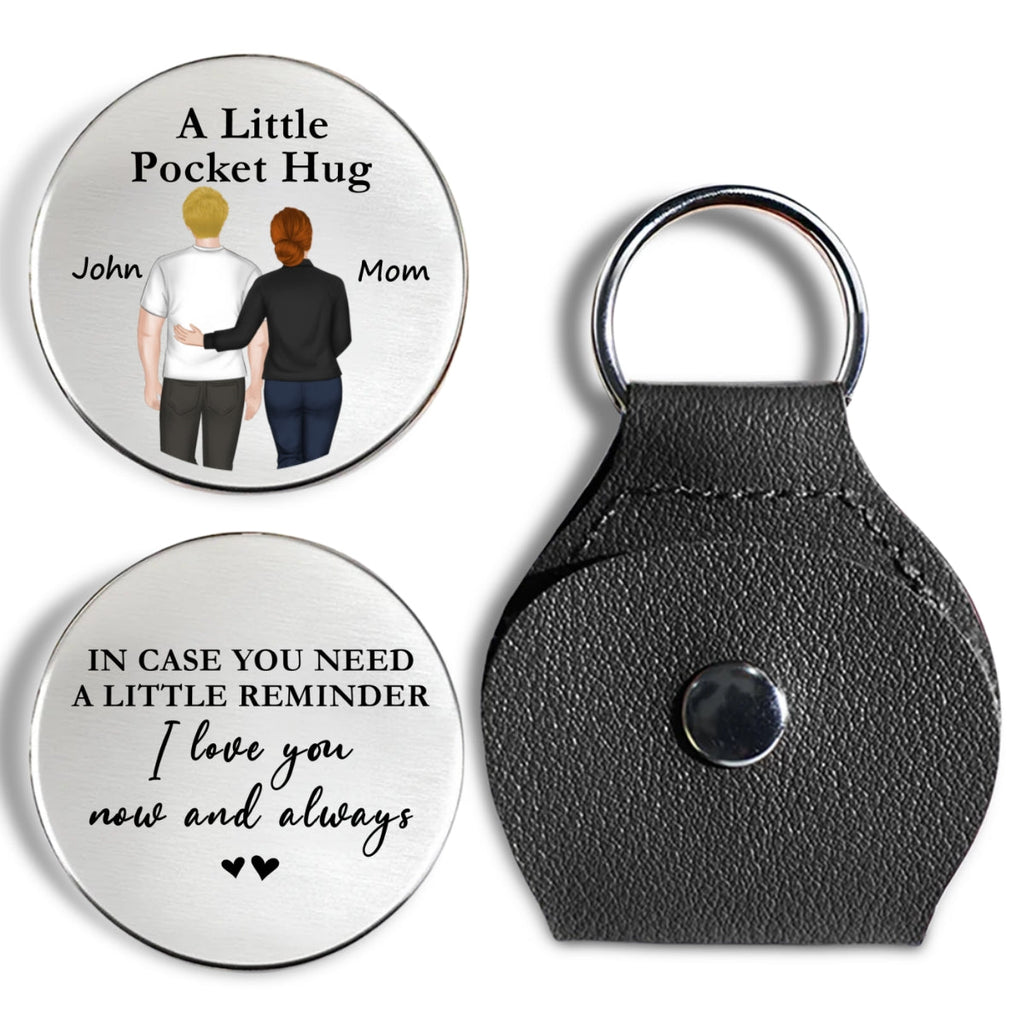 Custom Coin Keychain for Son, Father's Day Birthday Gifts • A Little Reminder From Mom - Personalized Pocket Hug