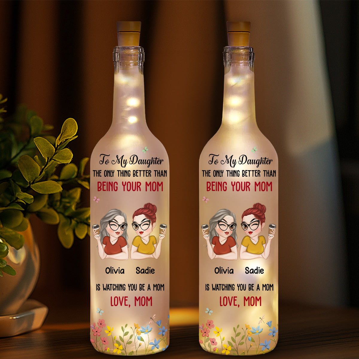To My Daughter - Personalized Bottle Lamp