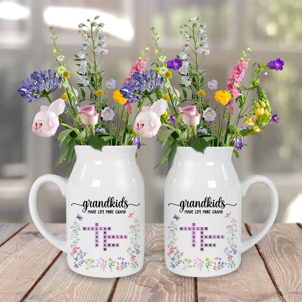 Grandkids Made Life More Grand - Personalized Flower Vase
