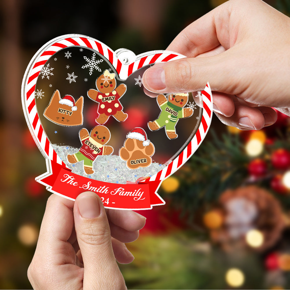 Custom Family Ornament, Christmas Gift for Family Members •  Cookie Family - Personalized Acrylic Shaker Ornament