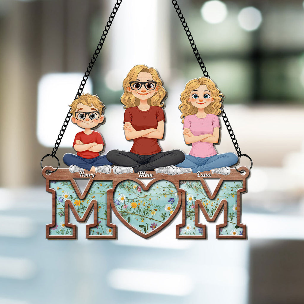 Custom Hanging Decor for Mom Daughter, Mother's Day Gifts • Wildflower Motherhood - Personalized Suncatcher