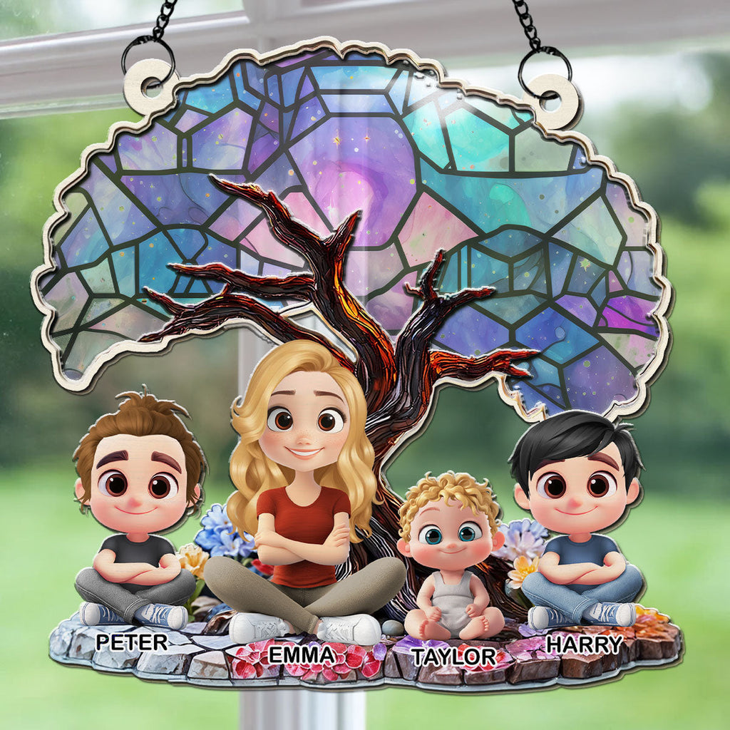 Custom Hanging Decor for Mom Daughter, Mother's Day Gifts • Happy Mom Of Us - Personalized Suncatcher