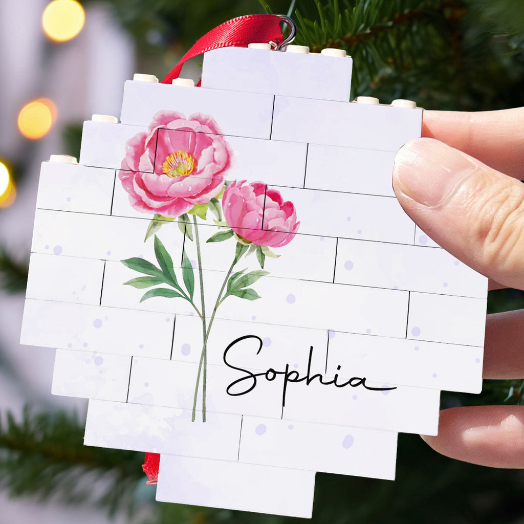 Custom Friendship Christmas Ornament, Best Friend Gift •  Flower Garden - Personalized Puzzle Ornament