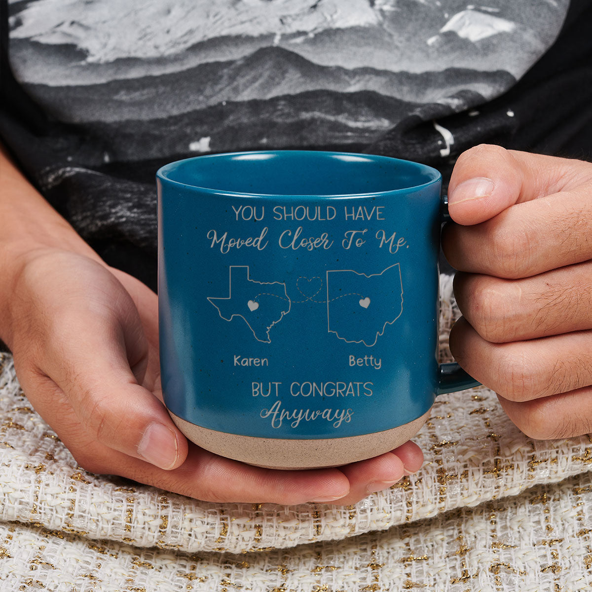 Custom Best Friend, Christmas & Birthday Friendship Keepsake Gift • Hope The Neighbors Like You - Personalized Engraved Pottery Mug