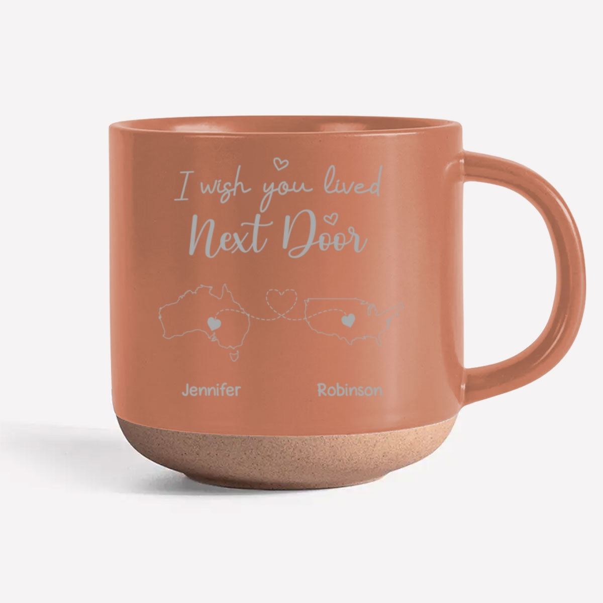Custom Best Friend, Christmas & Birthday Friendship Keepsake Gift • I Wish We Lived Close International - Personalized Engraved Pottery Mug