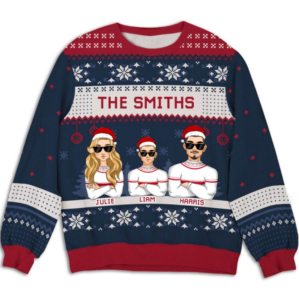 Custom Family Christmas Sweatshirt, Gift for Family Members • Christmas Family - Personalized All-Over-Print Sweatshirt