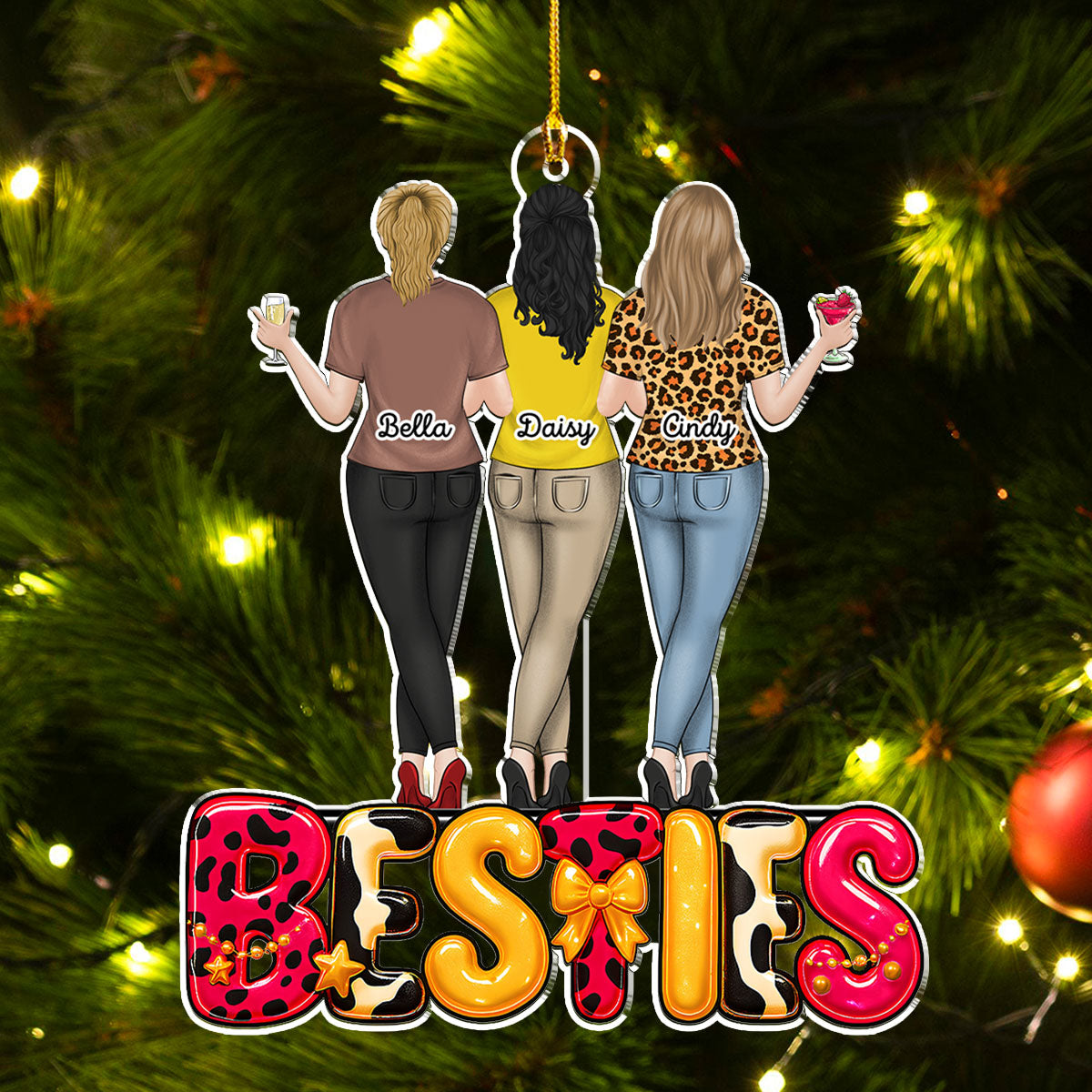 Custom Friendship Christmas Ornament, Best Friend Gift •  Special Friends Love - Personalized Acrylic Ornament