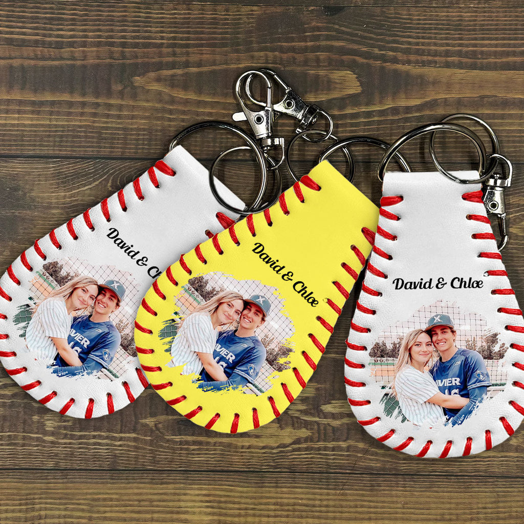 Best Catch - Personalized Leather Baseball Keychain
