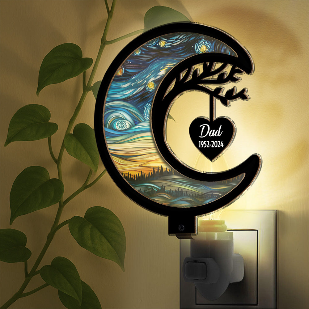 Custom Led Light Gift, Family Keepsake • In Heaven - Personalized Wood And Acrylic Night Light