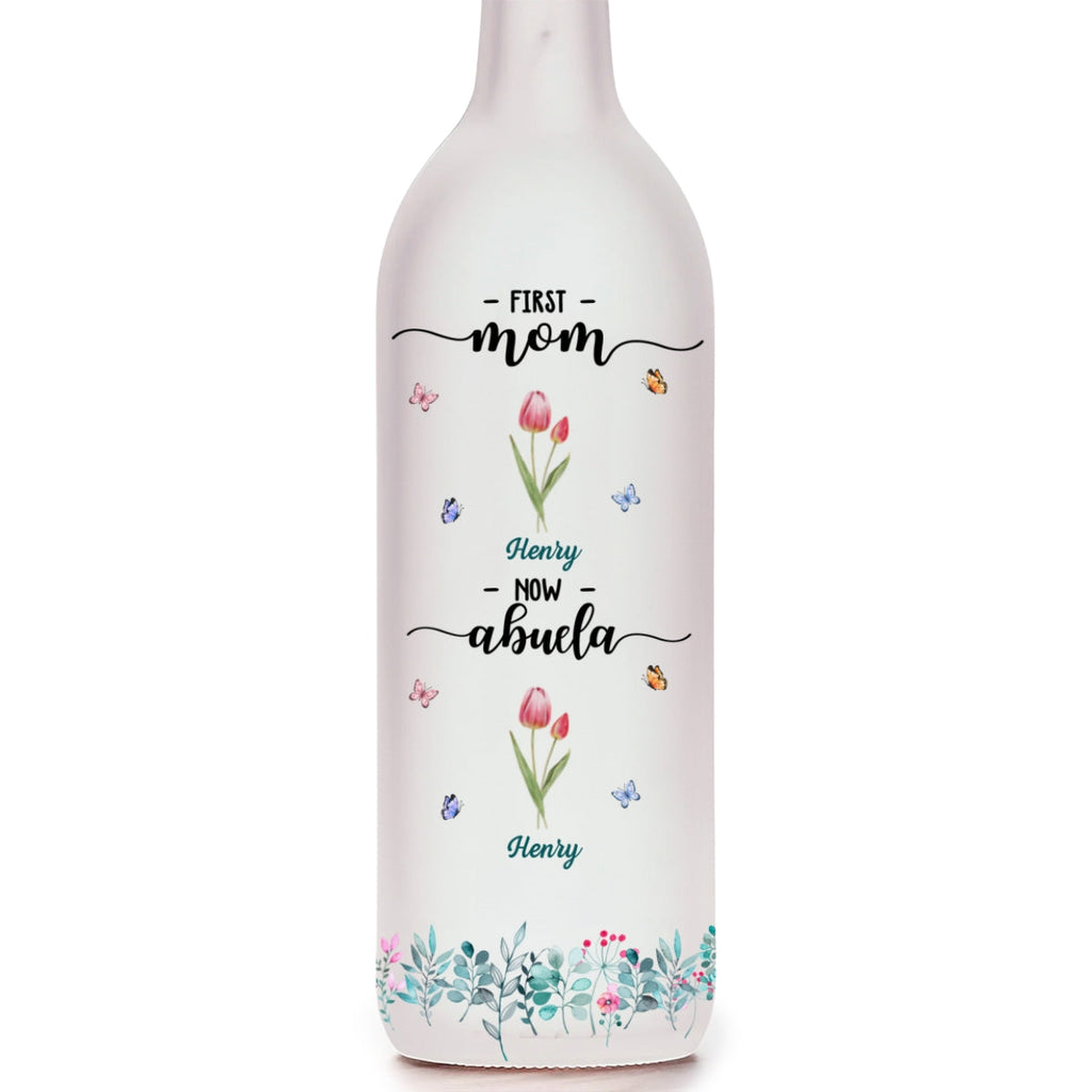Flower Birth Month Garden Grandma - Personalized Bottle Lamp