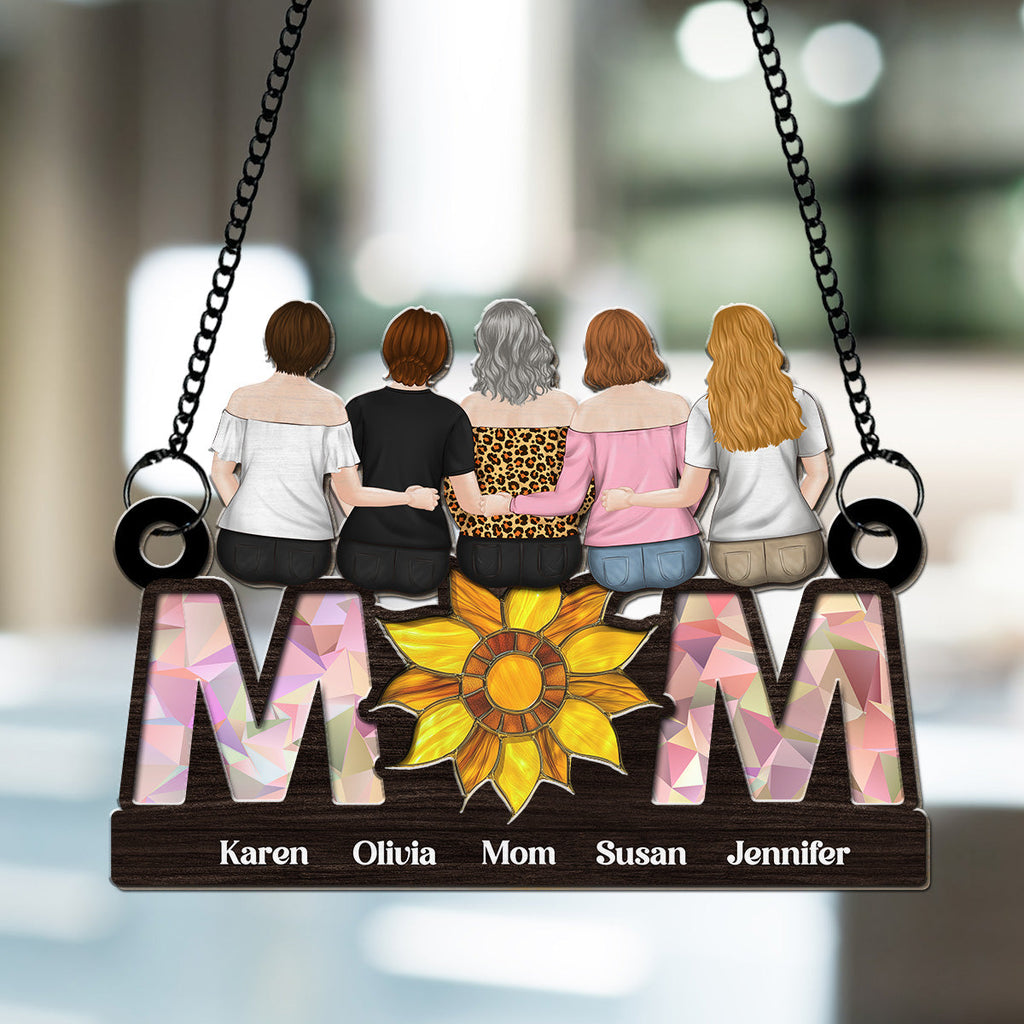Custom Hanging Decor, Birthday Housewarming Gift • Sunflower Love - Personalized Suncatcher
