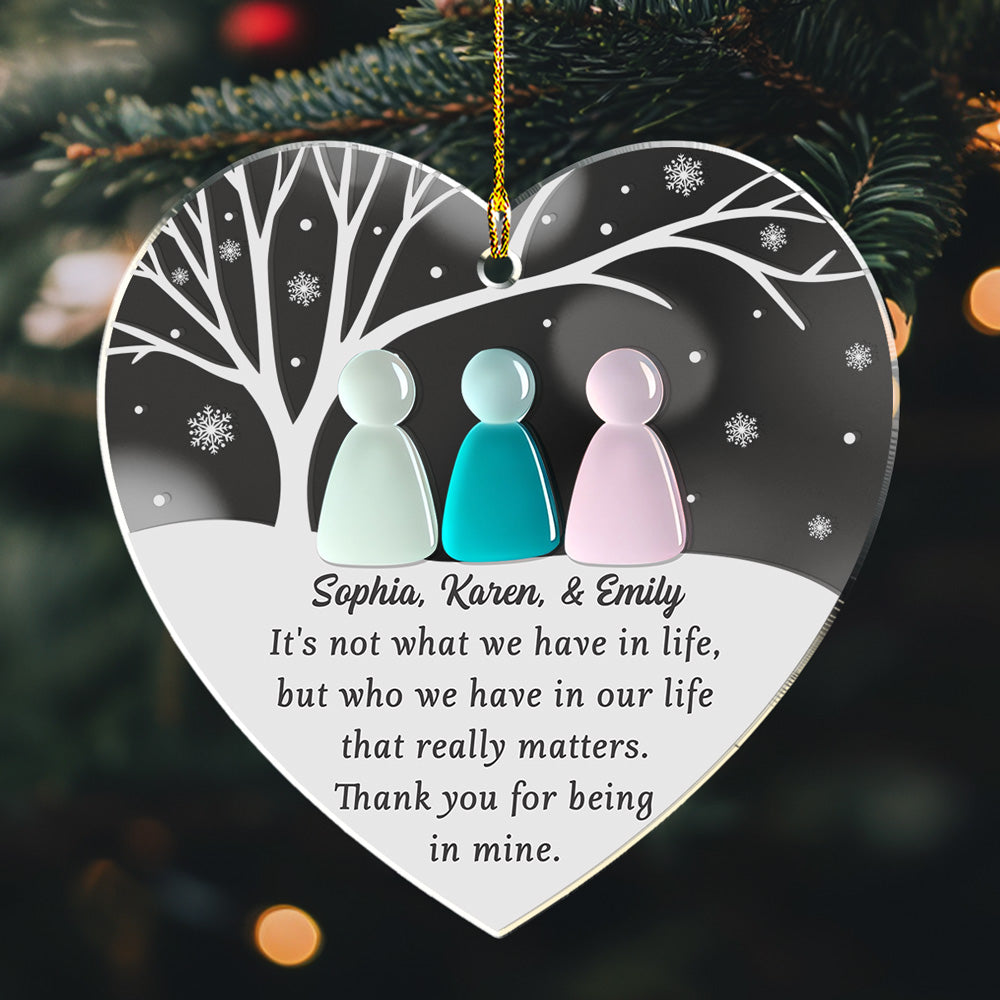 Custom Friendship Christmas Ornament, Best Friend Gift •  Sea Glass Friendship - Personalized Mirrored Acrylic Ornament