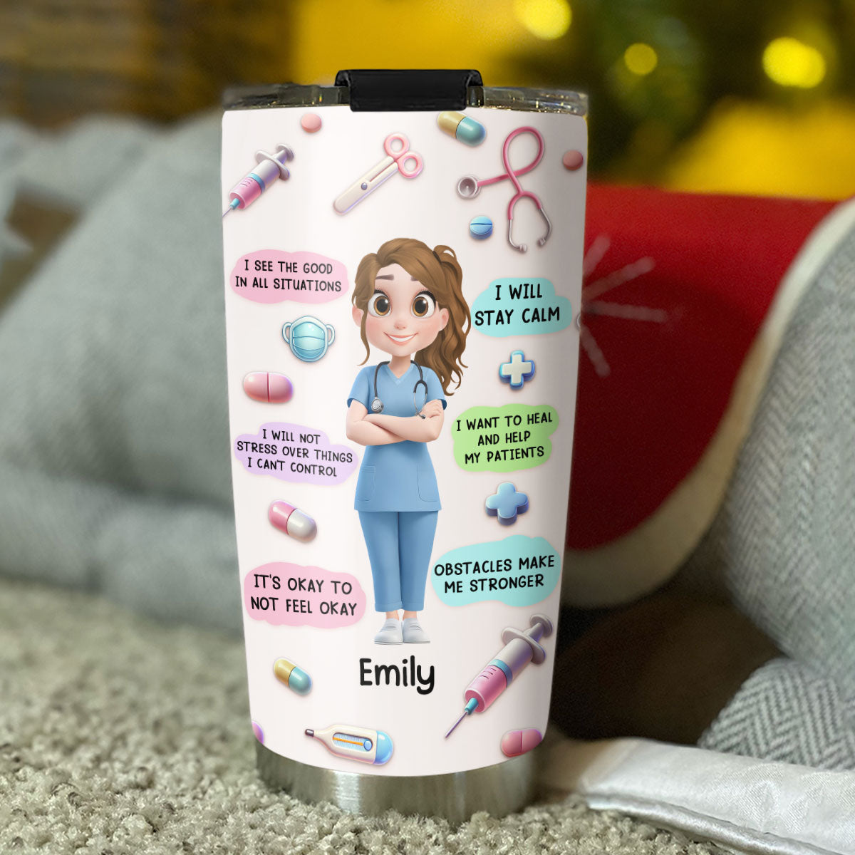 Nurse Daily Affirmations - Personalized 3D Effect Tumbler