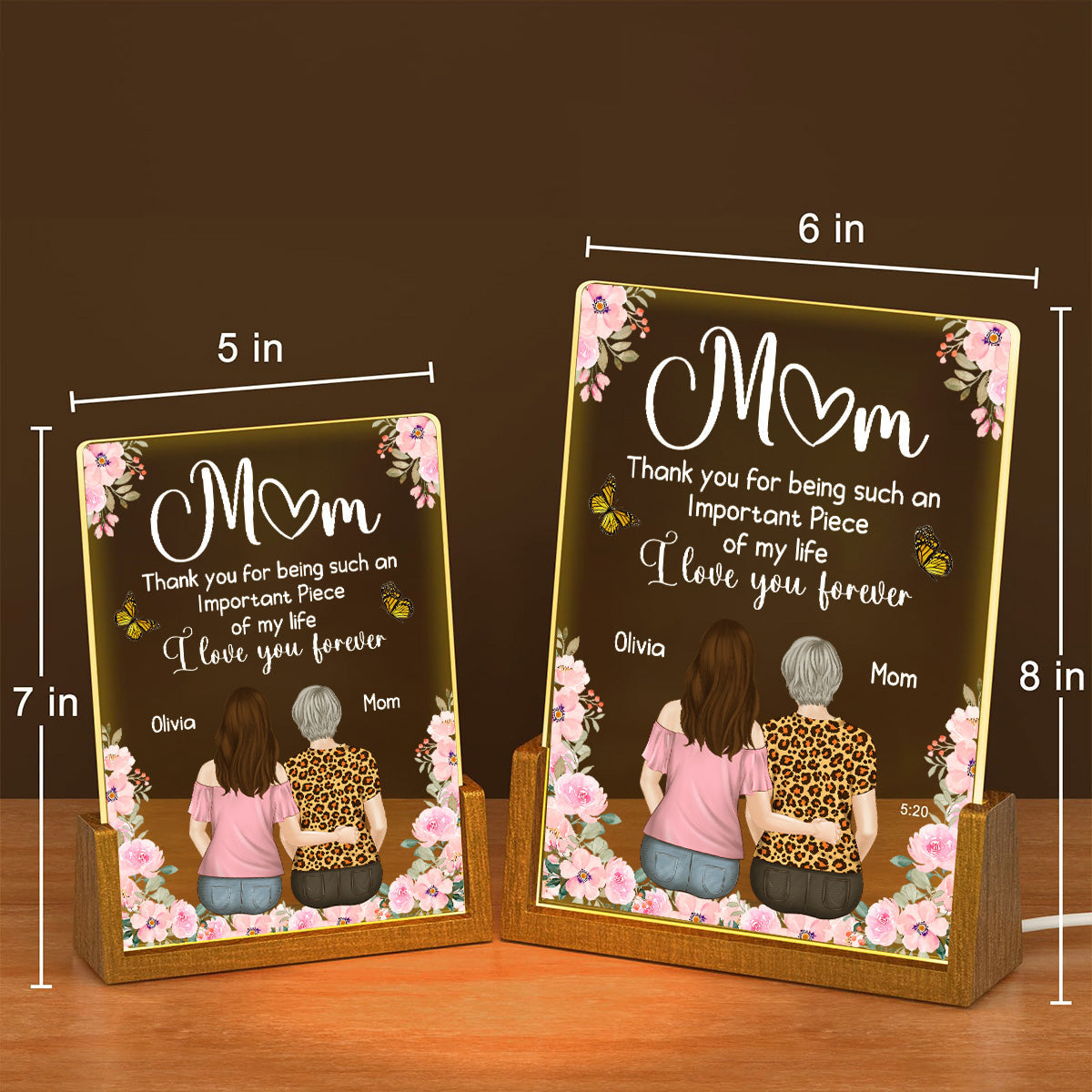 Custom Gift for Mom Grandma, Mother's Day Birthday • Mother And Daughter - Personalized Night Light