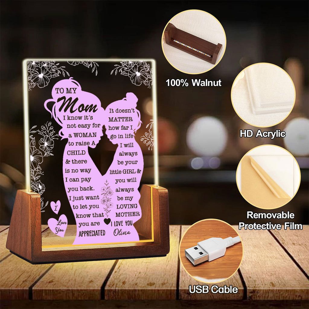 Custom Gift for Mom Grandma, Mother's Day Birthday • To My Mom - Personalized Night Light