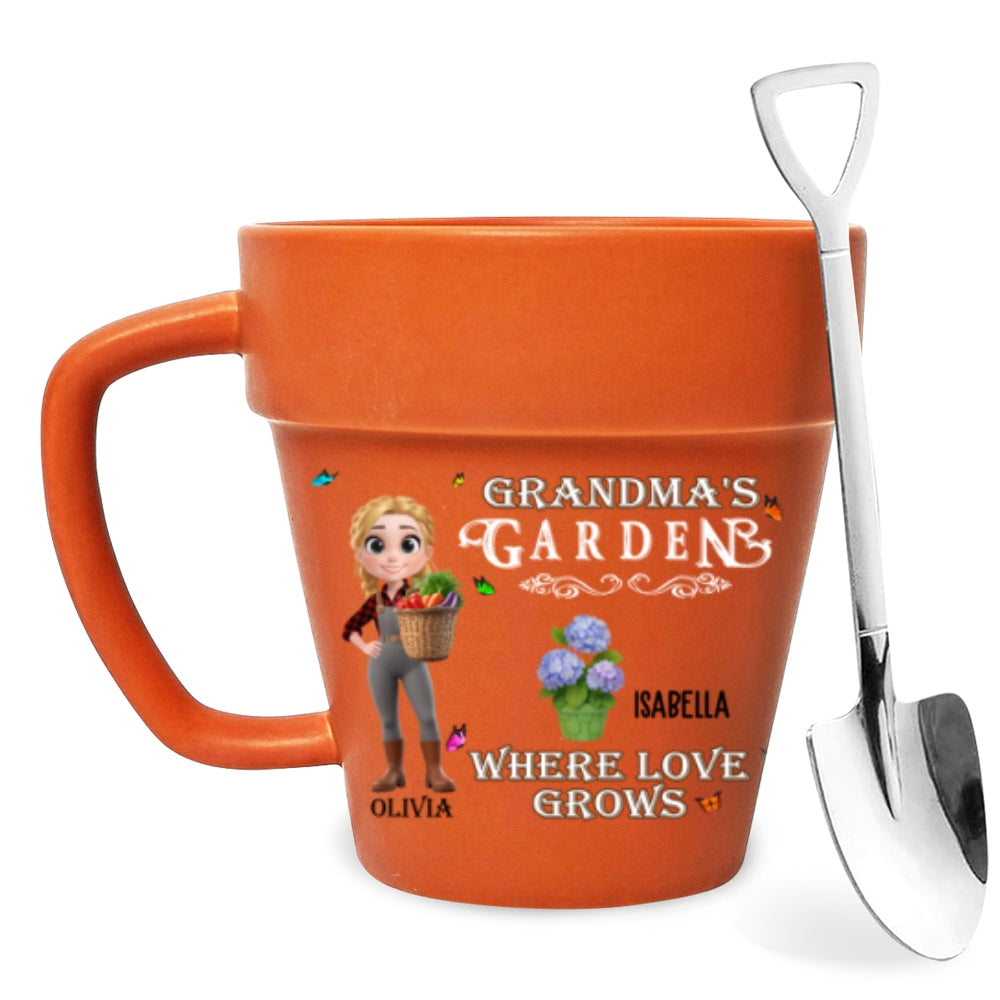 Custom Christmas & Birthday Keepsake Gift • Where Love Grows - Personalized Plant Pot Mug