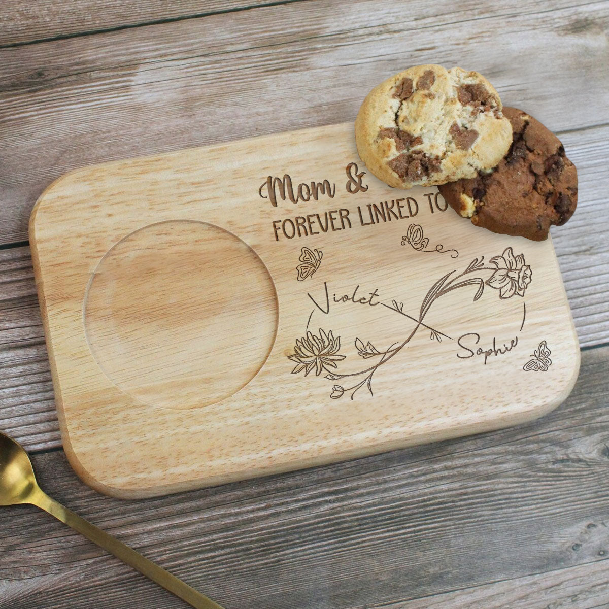 Forever Linked Together - Personalized Wooden Treat Board