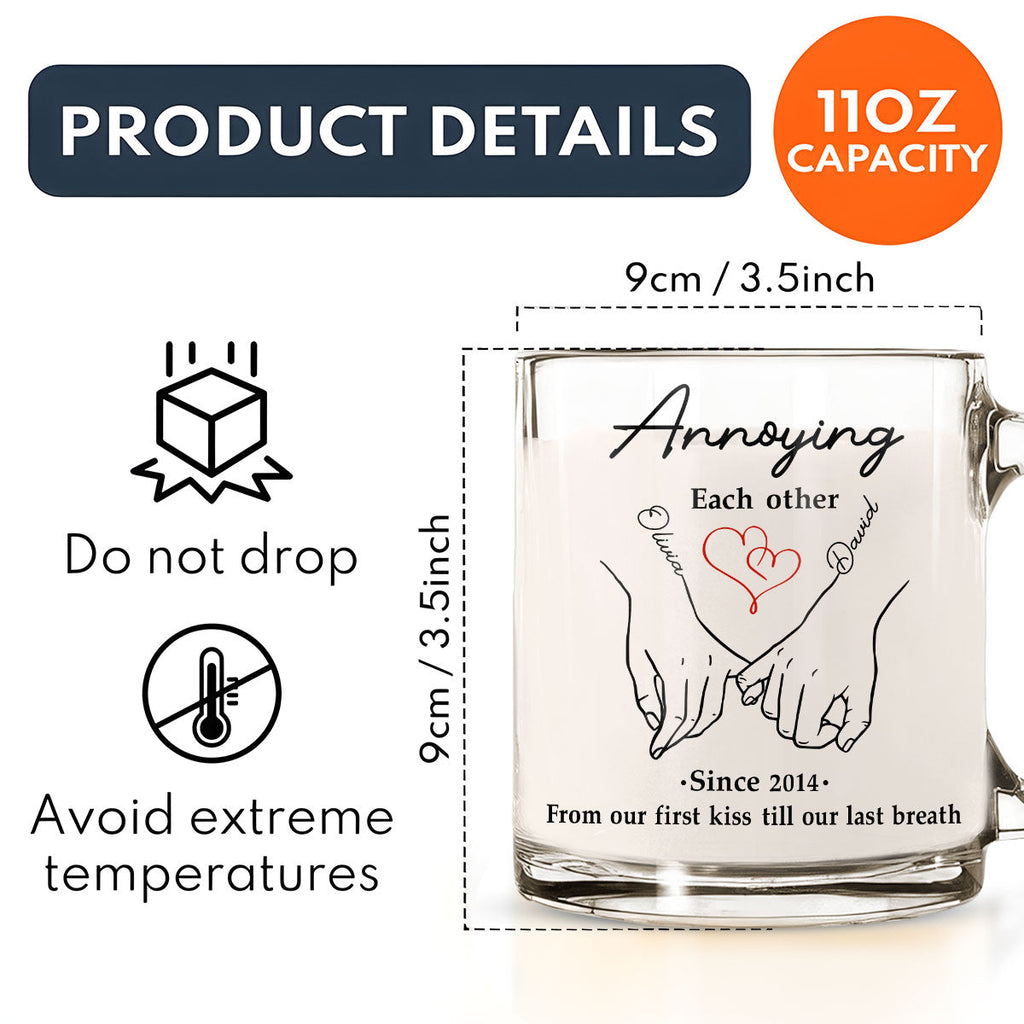 Custom Anniversary Keepsake Gifts For Couple • Till Our Last Breath - Personalized Glass Mug