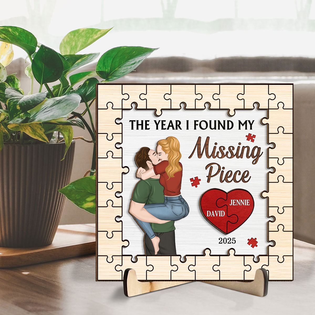 Custom Couple's Decor, Anniversary & Wedding Gift • Couple With Love - Personalized Wooden Plaque