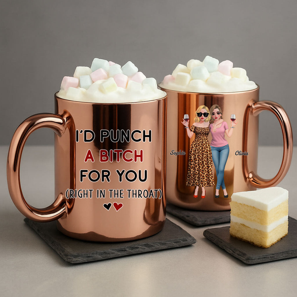 Custom Best Friend, Christmas & Birthday Friendship Keepsake Gift • Punch For You Cartoonize - Personalized Metallic Mug