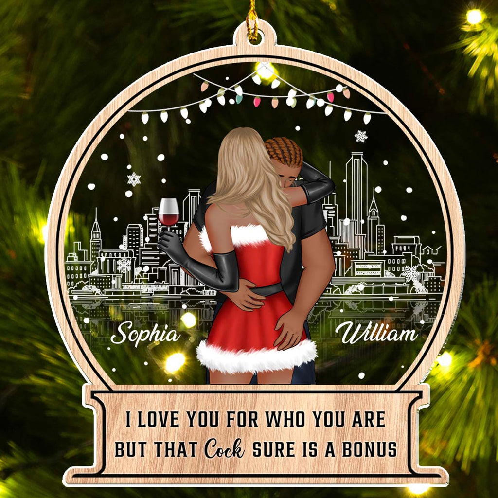 Custom Couple Christmas Ornament, Anniversary Gift •  Thanks For All - Personalized Acrylic Ornament