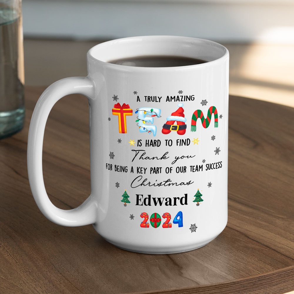 Custom Coworker, Christmas & Birthday Team Appreciation Gift • A Wonderful Crew - Personalized Coffee Mug