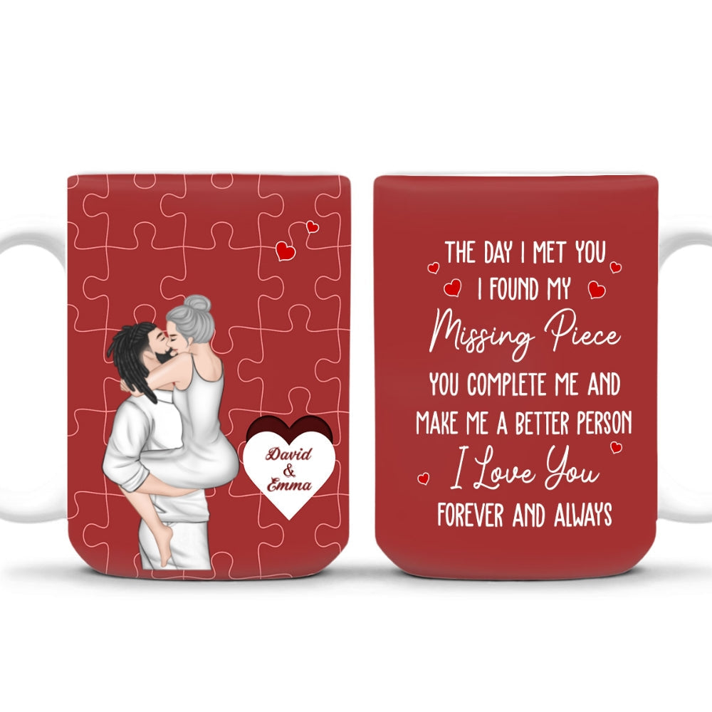 Custom Anniversary Keepsake Gifts For Couple • I Found My Missing Piece - Personalized Coffee Mug