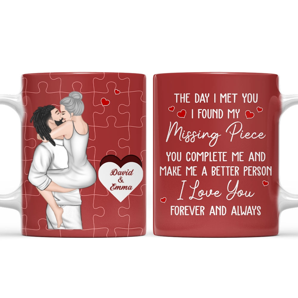 Custom Anniversary Keepsake Gifts For Couple • I Found My Missing Piece - Personalized Coffee Mug