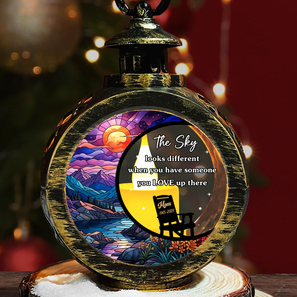 Custom Name Memorial Christmas Night Light, Remembrance Gifts • The Sky - Personalized Christmas Lantern