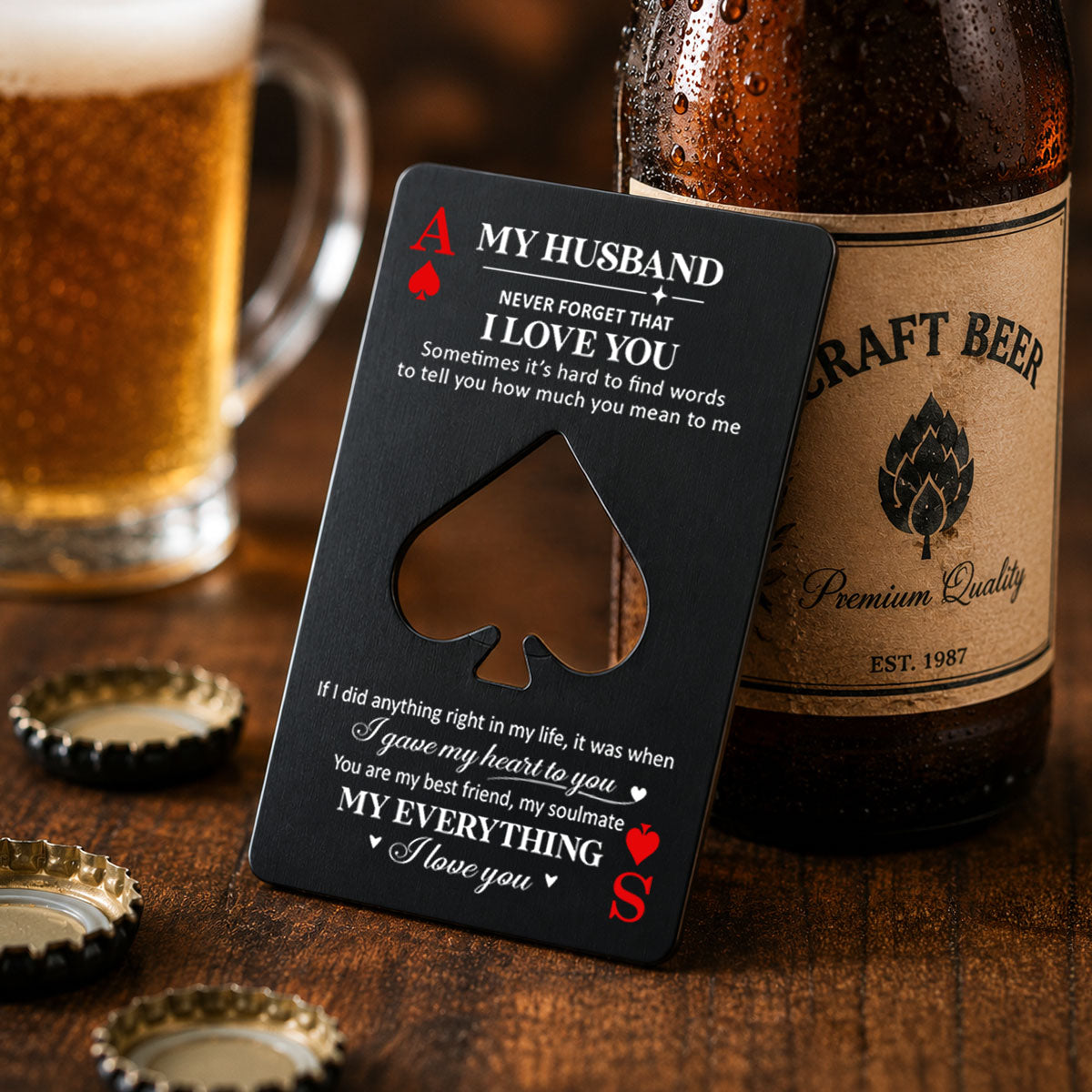 My Husband - Personalized Ace Of Spades Bottle Opener