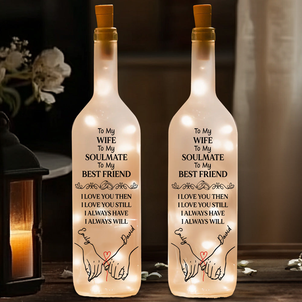 To My Wife Soulmate Best Friend - Personalized Bottle Lamp