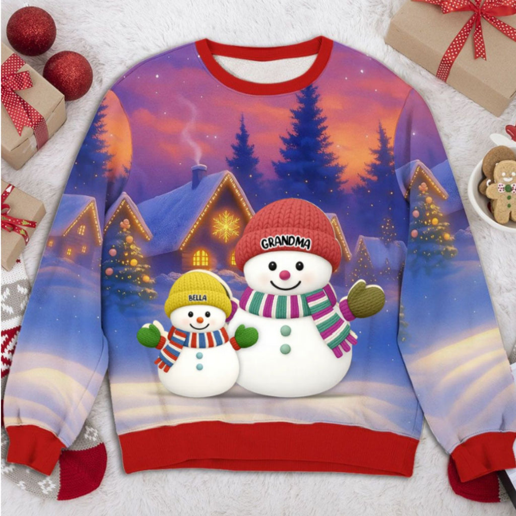 Custom Grandma Christmas Sweatshirt, Gift for Mothers • I Love Being Called Grandma - Personalized All-Over-Print Sweatshirt