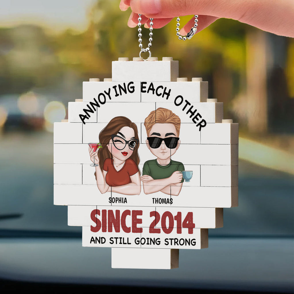 Annoying Each Other - Personalized Puzzle Car Ornament