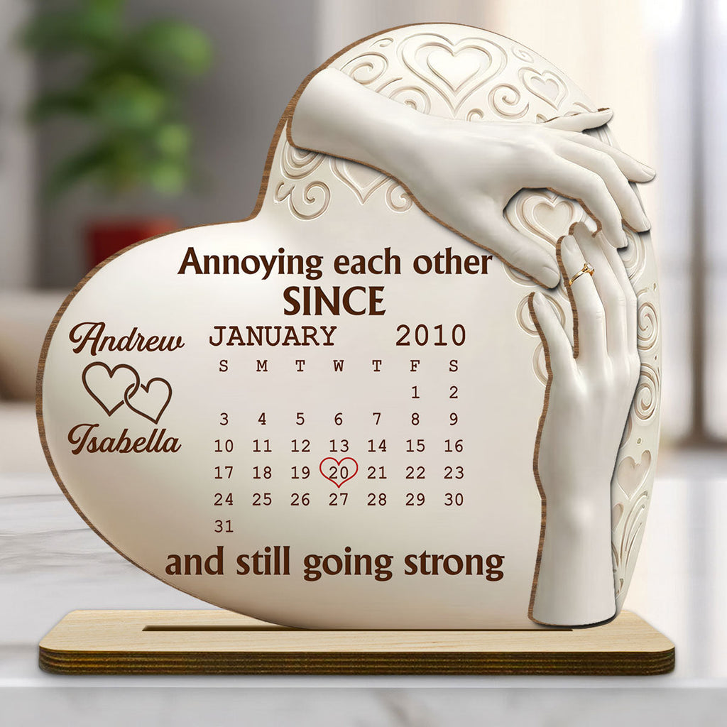 Custom Couple's Decor, Anniversary & Wedding Gift • A Love To Remember - Personalized 2-Layer Wood Plaque With Flat Base