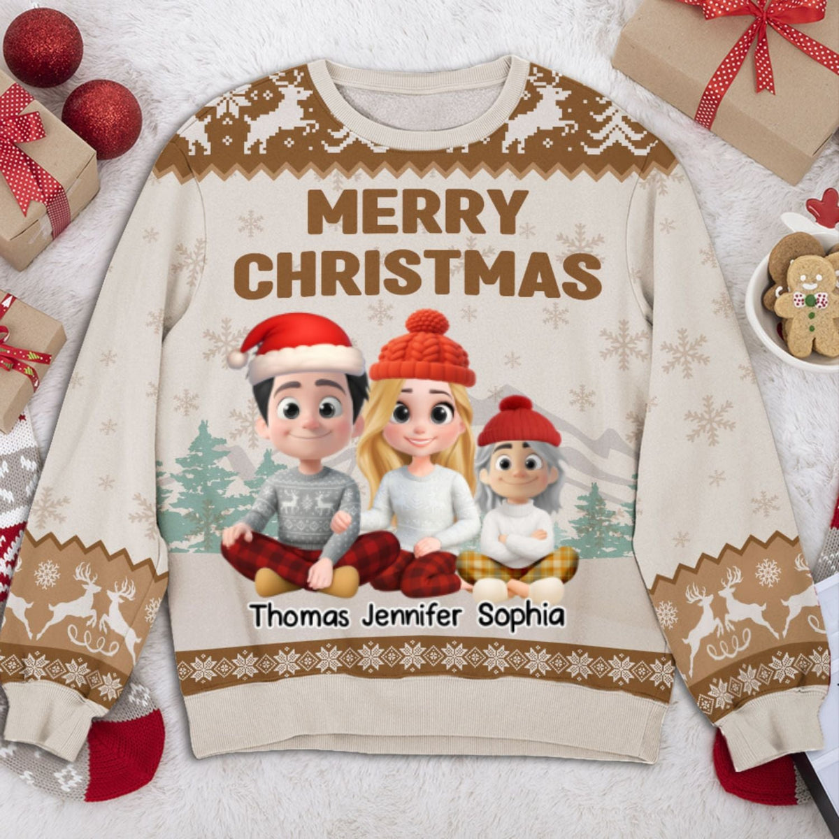 Custom Family Christmas Sweatshirt, Gift for Family Members • As A Family Now Onwards For Kid - Personalized All-Over-Print Sweatshirt