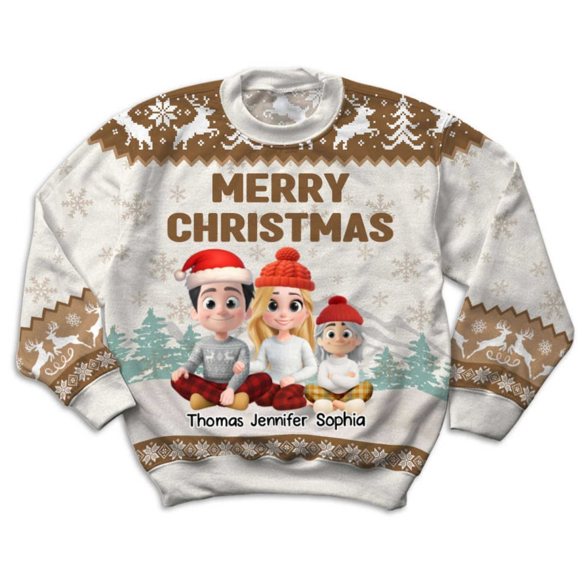 Custom Family Christmas Sweatshirt, Gift for Family Members • As A Family Now Onwards For Kid - Personalized All-Over-Print Sweatshirt