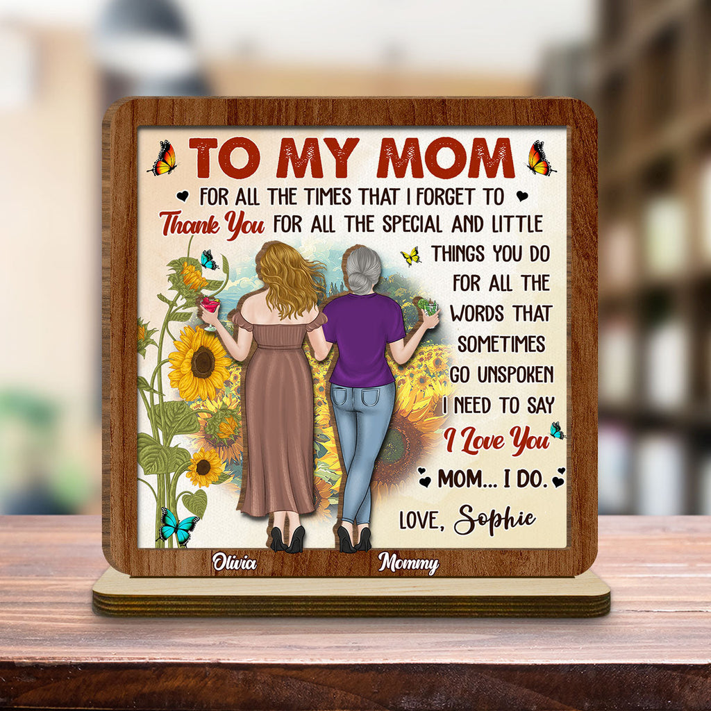 Custom Mother's Day Decor, Gift for Mom & Grandma • Forever Linked By Love - Personalized 2-Layer Wood Plaque With Flat Base