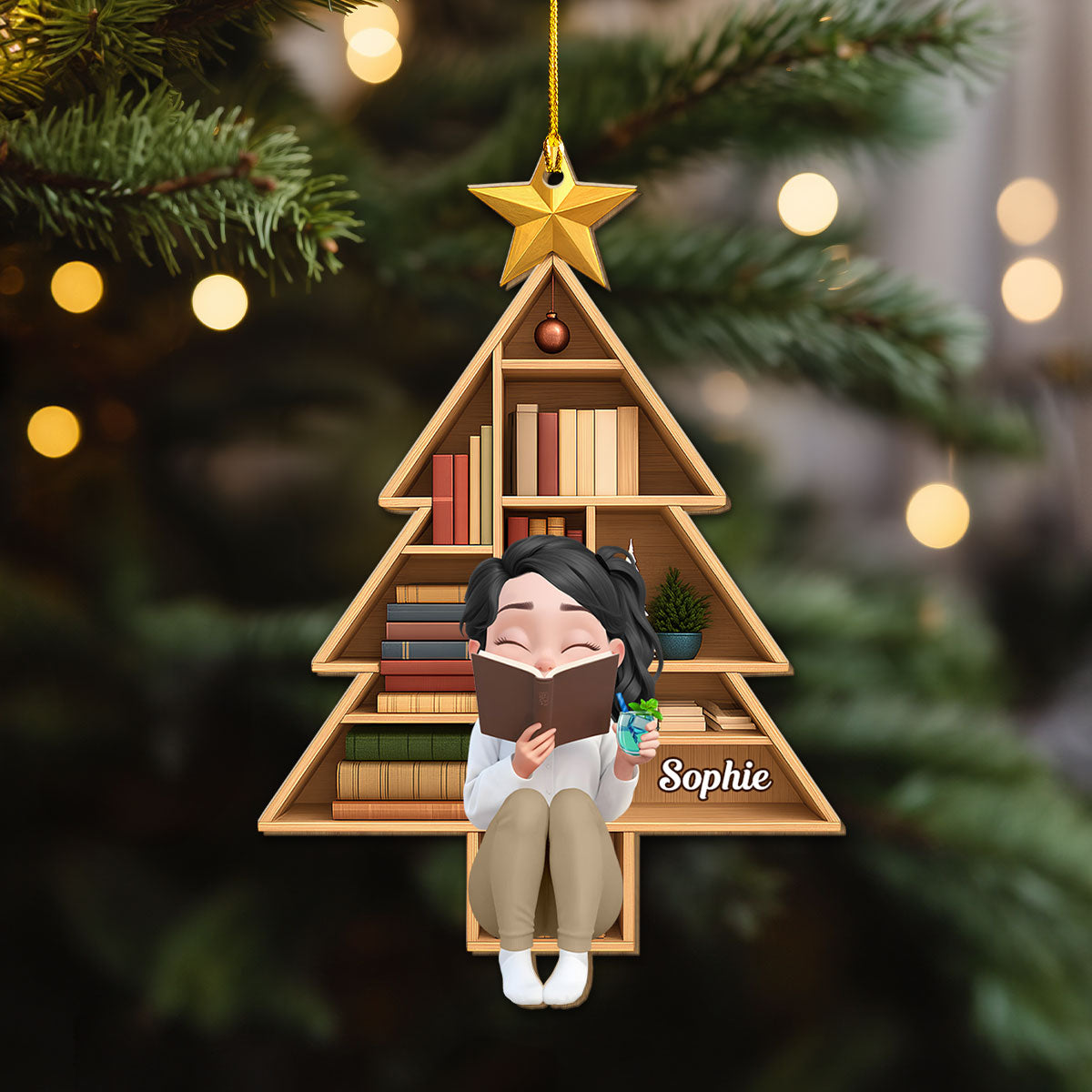 Custom Keepsake Christmas Ornament •  Stories Keep The Heart Warm - Personalized Wood Ornament