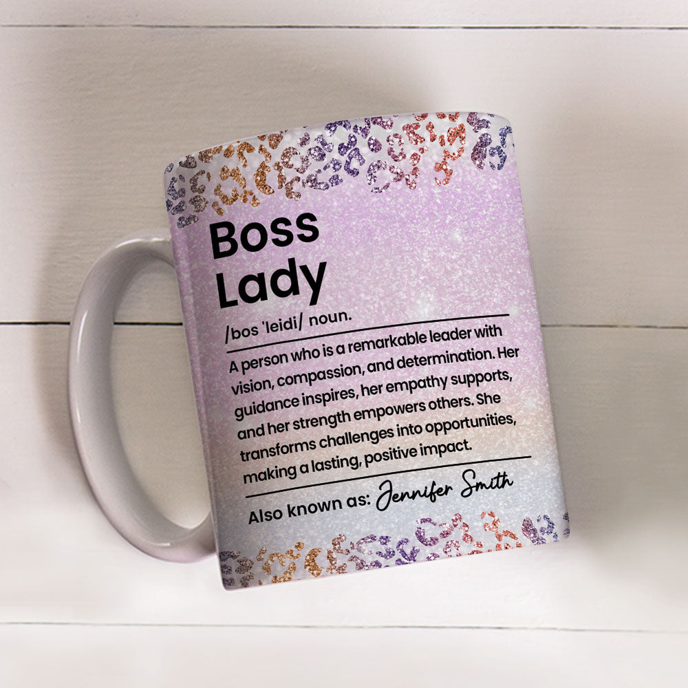 Custom Coworker, Christmas & Birthday Team Appreciation Gift • Boss Lady 2 - Personalized Coffee Mug