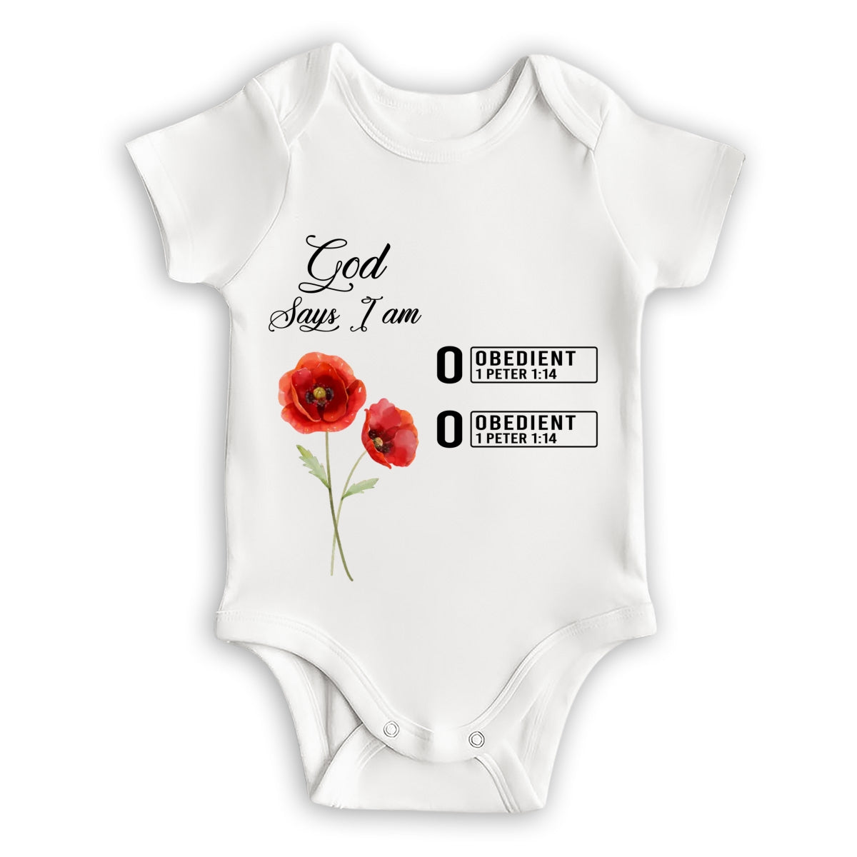 God Says I Am Name Letter In Bible - Personalized Baby Onesie